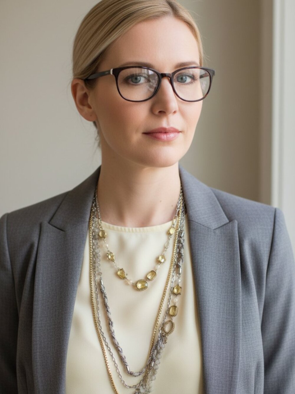 Layered! LOFT Multi-Strand Necklace with Rhinestones & Leather — Mixed Metals